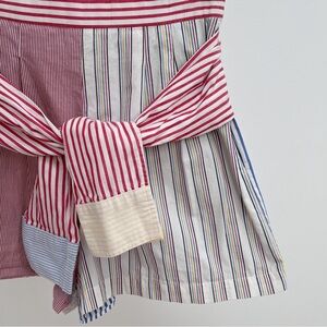 Vintage Times Seven 7 Todd Oldham patchwork shorts tie waist M stripes rare